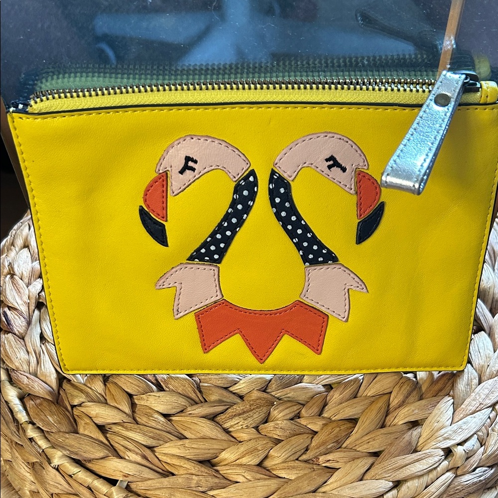 Anthropologie Yellow Flamingo Clutch-Gemini